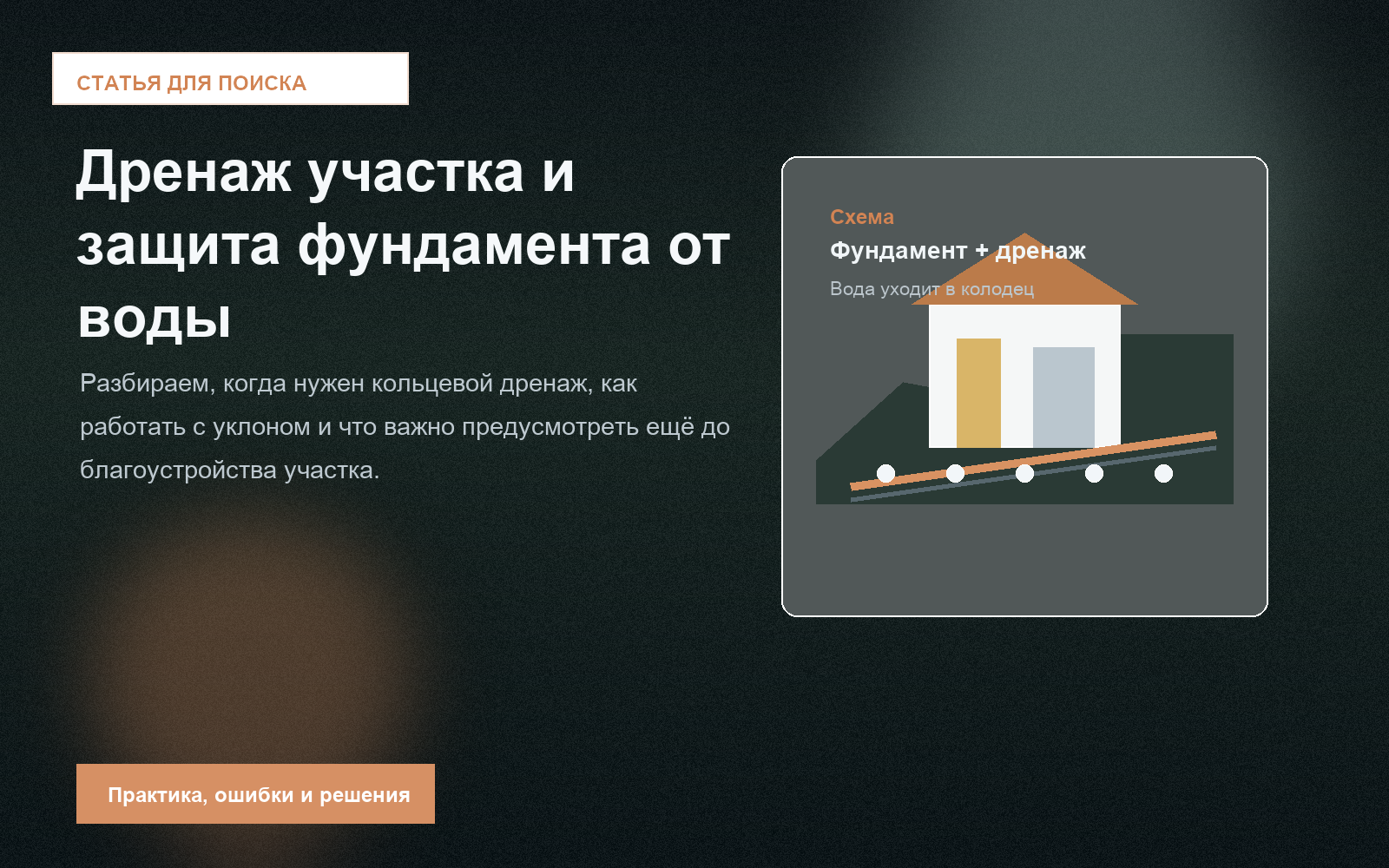 Схема дренажа и фундамента